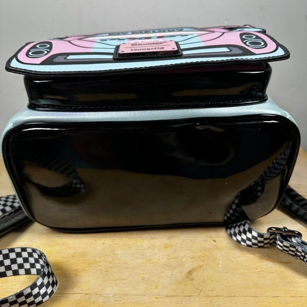 Loungefly Sanrio My Melody Tokyo Speed Mini Backpack‎ Iridescent Blue Race Car
